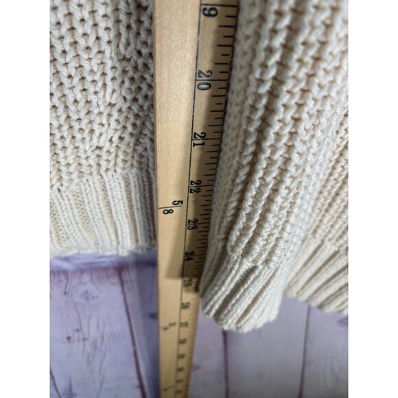 Pure Handknit Cream Sleeveless Zip Cardigan Sweater S/M 100% Cotton - Picture 9 of 10